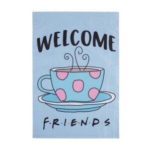 Friends TV Series Welcome Garden Flag With Coffee Cup Design